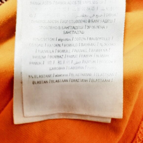 Y2K GUESS T Shirt Yellow Embroidered Ringer Womens L Short Sleeve - Picture 8 of 8